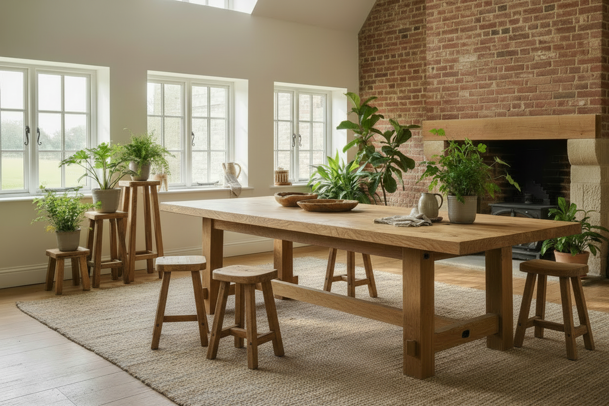 Farmhouse table with stools only