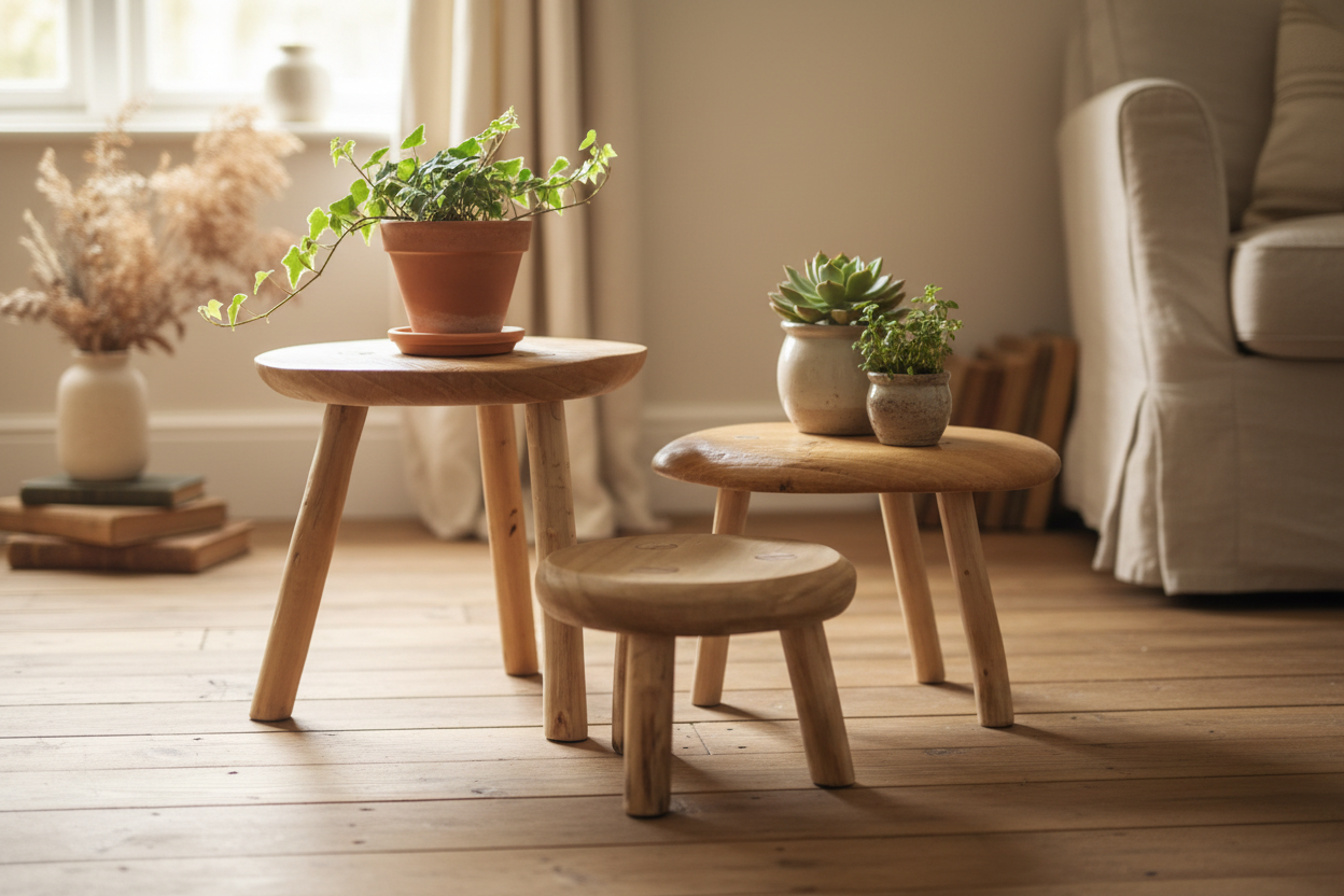 Wooden Mushroom Toadstool Set